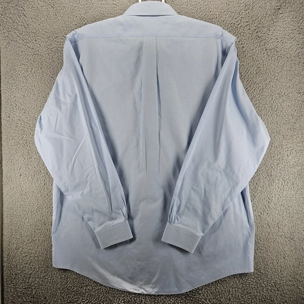Brooks Brothers 346 Men's Light Blue‎ Houndstooth Dress Shirt Sz 17.5 6/7